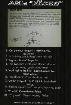 a poster with instructions on how to write an asl and idioms poem