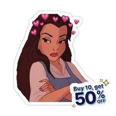 a sticker with an image of disney princess