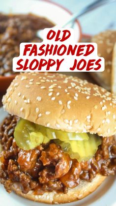 an old fashioned sloppy joes sandwich on a plate