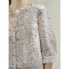 Introducing the Spring Blossom Ramie Blouse, designed exclusively for women who value both comfort and style. Perfect for the spring and summer seasons, this blouse combines a loose fit with a sophisticated floral design, making it a must-have for your wardrobe. Whether you're heading to the office or enjoying a weekend outing, this blouse ensures you look polished and feel relaxed throughout your day. Features Fabric: Luxurious 100% Ramie, known for its strength, durability, and ability to hold Summer V-neck Blouse With Floral Embroidery, Casual White Tops With Ditsy Floral Print, Casual White Top With Ditsy Floral Print, Cotton V-neck Shirt With Floral Print, White Ditsy Floral Print Summer Top, White Ditsy Floral Print Top For Summer, V-neck Shirt With Floral Embroidery For Spring, Spring Floral Print V-neck Shirt, Spring Floral Print Shirt For Daywear