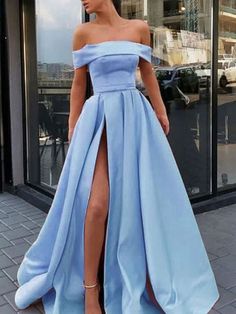 A-Line/Princess Sleeveless Off-the-Shoulder Sweep/Brush Train Ruffles Satin Dresses Quinceañeras Dress, Long Elegant Prom Dresses, Wedding Dresses Vintage Bohemian, Long Party Gowns, Prom 2020, Prom Dresses Yellow, Prom Dress Ideas, Corset Dress Prom, Elegant Prom Dresses