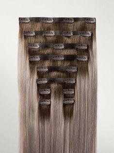 A dimensional cool blonde with a short, light brown root smudge and a blend of pearl lowlights and icy blonde highlights. faq what-lengths-do-you-offer how-do-i-choose-the-right-luxy-hair-set how-do-i-choose-the-right-color-of-blonde-extensions what-is-the-difference-between-classic-and-seamless-extensions can-i-dye-curl-and-straighten-my-hair-extensions how-do-i-care-for-my-extensions how-long-does-shipping-take-1 Icy Blonde Extensions, Icy Blonde Highlights, Blonde Extensions, Ice Blonde Hair Wigs & Extensions, Luxy Hair, Icy Blonde, Cool Blonde, Hair Setting, Ash Blonde