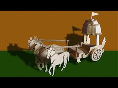 a paper model of a horse drawn carriage