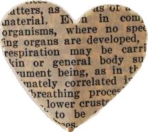 a heart shaped piece of paper with words written on it