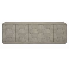 the sideboard is made out of wood and has geometric shapes