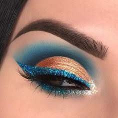 Make Up Yeux, Glitter Ideas, Orange Eye Makeup, Maquillage Yeux Cut Crease, Make Up Designs, Make Your Eyes Pop, Wild Makeup, Morphe Palette