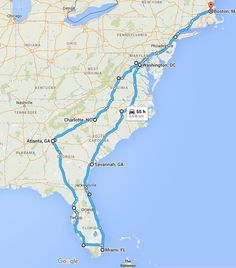 a map showing the route from atlanta to savannah