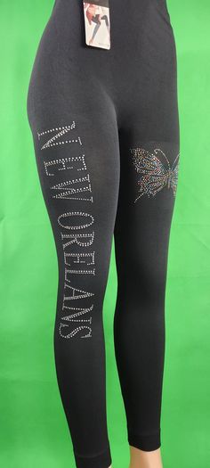 Beautiful Rhinestone New Orleans letter on the right thigh  and Multi-color butterfly on the left thigh for Leggings we use high quality  Korean rhinestone and high quality leggings High Quality Leggings, Color Butterfly, Pants Gift, Birthday Gift For Mom, Shirts For Leggings, Womens Leggings, Gift For Girlfriend, Gift For Birthday, Mom Birthday Gift