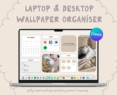 laptop and desktop wallpaper organizer displayed on the screen