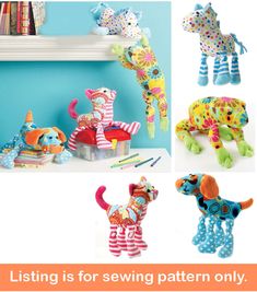 the sewing pattern is for stuffed animals