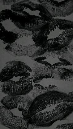 black and white photograph of many different types of lips