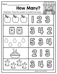 a printable worksheet for numbers to learn how many things can be done