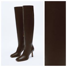 Nwt. Zara Brown Long Leather High-Heel Ankle Boots With Topstitching Detail, Inner Side Zipper Closure. Heel Height Of 8.5 Cm. / 3.3″. Size 6,5. Ref. 2000/810. Faux Leather Fitted Boots For Work, Fitted Faux Leather Boots For Work, Fitted Faux Leather Work Boots, Zara Brown Heeled Boots For Work, Brown Zara Heeled Boots For Work, Winter Heeled Boots With Padded Ankle For Office, Elegant Brown Heeled Boots By Zara, Winter Office Heeled Boots With Padded Ankle, Zara Heeled Boots For Office