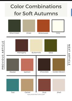 Khaki Color Combination, Soft Autumn Deep, Autumn Olive, Deep Autumn Color Palette, Colour Season, Autumn Skin