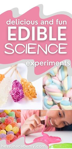 the cover of delicious and fun edible science experiments by heswana academy, inc