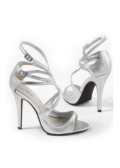 Venus Women's Strappy Heel - Metallic, Size 7 Silver Strappy Heels, Jeans With Heels, Prom Heels, Black Strappy Heels, Prom Shoes, Fashion Heels, Hot Shoes, Womens Shoes Wedges, Trendy Dresses