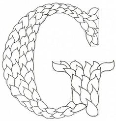 the letter c is made up of braids and has been drawn in two different ways