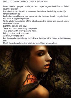 Spell to gain control over a situation Everyday Spells, Spell Recipes, Spell Chants, Health Spell, Wicca Spells, Wicca Recipes, Shadow Ideas, Halloween Spell Book