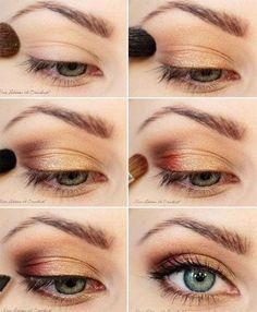 12-Easy-Simple-Fall-Makeup-Tutorials-For-Beginners-Learners-2015-5 Bronzed Makeup Tutorial, Winter Eye Makeup, Smoky Eye Tutorial, Make Up Mata, Natural Eye Makeup Tutorial, Eyeliner Tips, Fall Makeup Tutorial, Best Natural Makeup