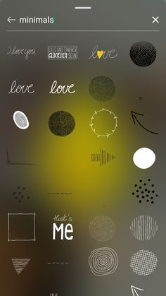 an iphone screen with different types of text and shapes on the bottom right hand corner