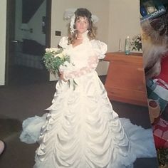 an old photo of a woman in a wedding dress and the same image of a cat