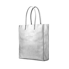 Kingly North South Tote in silver lambskin | Smythson Silver Travel Bags With Leather Handles, Modern Silver Bag For Business, Saffiano Leather Tote Bags For Shopping, Luxury Everyday Leather Bags, Everyday Saffiano Leather Shoulder Bag With Dust Bag, Luxury Leather Bag For Everyday Use, Luxury Silver Travel Bag, Luxury Silver Bag For Travel, Luxury Large Capacity Everyday Bag