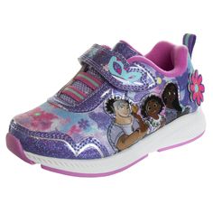 PRICES MAY VARY. OFFICIALLY LICENSED DISNEY: Disney Encanto Light-Up Sneakers For Girls; Quality merchandise with your beloved characters; Entertaining and inspiring people around the globe for decades HIGH QUALITY SNEAKERS: Comfortable laceless slip-on sneakers featuring cute Encanto prints of Mirabel, Luisa, and Isabela, and a thick sole for proper support and traction toddlers and little girl need; Adorable Encanto shoes for everyday use indoors and outdoors; Surprise your baby girl with a pa Encanto Shoes, Disney Sneakers, Shoes For Everyday, Sneakers For Girls, Disney Encanto, Light Up Sneakers, Light Sneakers, Disney Shoes, Light Up Shoes