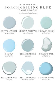 the different shades of blue paint