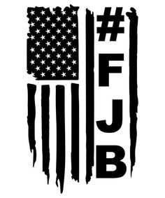 an american flag with the word f3b written in black ink on a white background