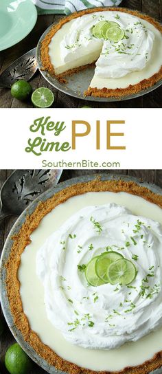 key lime pie with whipped cream on top