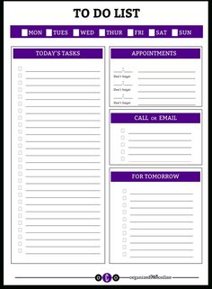 the to do list is shown in purple