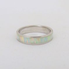 Sterling Silver Inlay Fire Opal Band Ring ...Marked 925...Total of weights 2.1grams...Size 7..Measure of band 4.2MM...It's in very good condition. Opal Band Ring, Opal Band, Ring Size 7, Fire Opal, Sterling Silber, Band Ring, Band Rings, Jewelry Rings, Opal