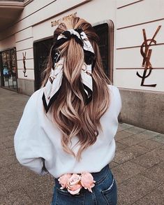 Luxy Hair, Hair Ribbons, Peinados Fáciles Para Cabello Corto, Penteado Cabelo Curto, Half Up Hair, Long Blonde Hair, Grunge Hair, Scrunchie Hairstyles