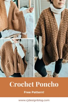 the crochet poncho pattern is easy to make