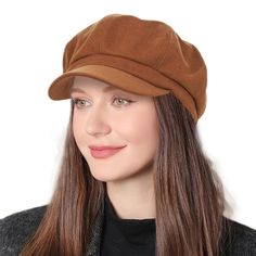 PRICES MAY VARY. 【Women Beret Hat Size】: Hat circumference 57-60cm (22.44"-23.62"), brim 5cm (1.97"), and depth 9cm (3.54").Elastic band design suitable for most people.One Size Fit Most 【Material】: COTTON & POLYESTER, womens newsboy caps has a soft lining that is gentle on even the most sensitive scalp. We recommend hand washing with cool water, air drying, or spot cleaning. 【Fashionable Classic 】: This classic, vintage 8-panel paperboy caps for women is crafted with superior sewing craftsmansh Retro Hats For Fall, Casual Brown Brimmed Beret, Trendy One-size Beret Cap, Trendy One Size Fits Most Beret Cap, Trendy One-size-fits-most Beret Cap, Trendy One Size Fits Most Beret, Retro Brimmed Winter Beret, Winter Retro Brimmed Beret, Casual Adjustable Solid Color Beret