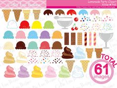 ice cream clipart set for commercial use