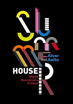 the poster for house, featuring colorful letters and numbers in different colors on a black background