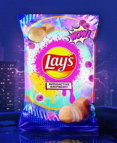 a bag of lays potato chips sitting on top of a table