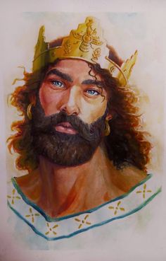 a painting of a man with a crown on his head