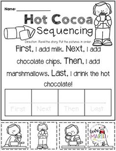 the hot cocoa sequence worksheet