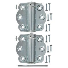 pair of stainless steel door hinges with screws