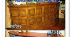 before and after photos of an old dresser