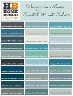 many different shades of blue and green in the same color scheme, each with their own name