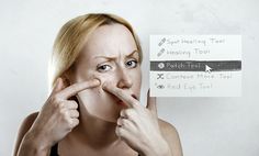 a woman holding her nose in front of the camera