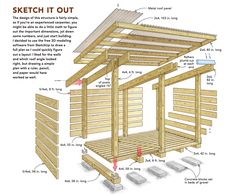 a wooden structure with instructions to build it and how to use it for the roof