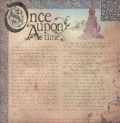 an old newspaper with the words once upon time written in cursive writing on it