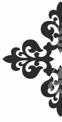 an ornate black and white pattern on a white background