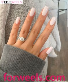 Wedding Nails 2023 Bride, Gel Nails For Engagement, Spring Engagement Nails, Classy Nails For Wedding, Square Cream Nails, Bride Nails 2023, Neutral Color Nails Acrylic, Wedding Nails For Bride 2023, Long Squoval Nails