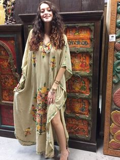 #mogulinterior #bohemianclothing #bohocaftan #stylishcaftan #embroideredcaftan Bohemian Maxi Dresses, Kashmiri Embroidery, Ladies Caftan, Boho Travel, Embroidered Kaftan, Hostess Dresses, Colorful Maxi Dress, Maxi Kaftan