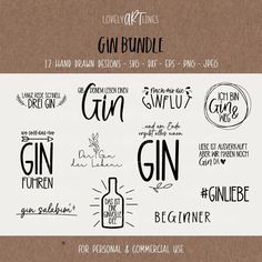 some type of font that is used to spell out gin